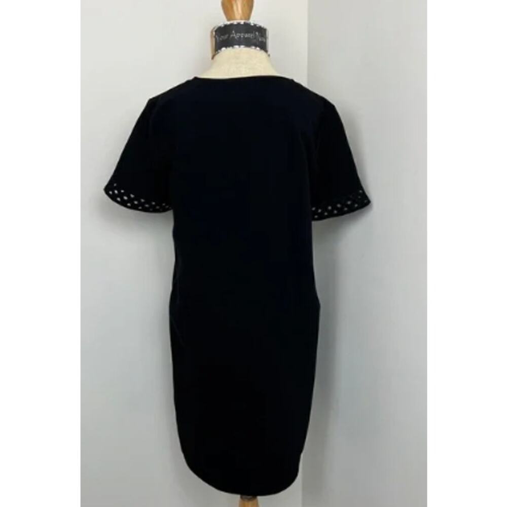 Madewell Tunic Black V Neck Short Sleeve Cut out Knee Length Dress Size 00 - Picture 6 of 8